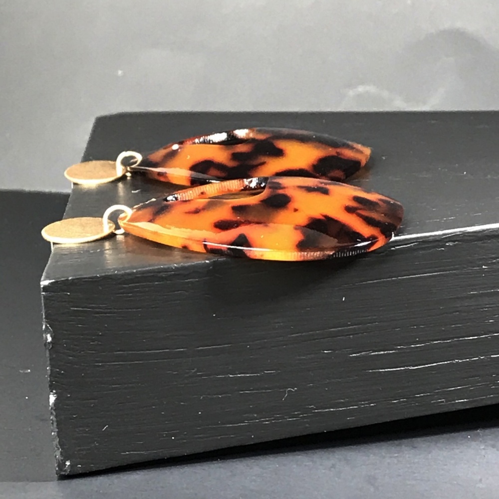 🆑 Modified Triangle Tortoise Drop Earrings - Picture 8 of 8